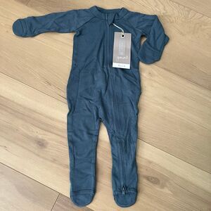 NWT Goumi Kids Midnight Baby Footie SZ 3-6mo Blue Bamboo Zippy Sleeper
